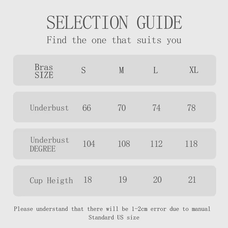 velikostní tabulka